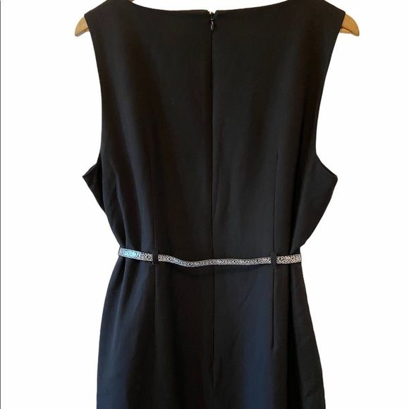 JESSICA Black Snakeskin Belted Sleeveless Dress 18 - Picture 5 of 7